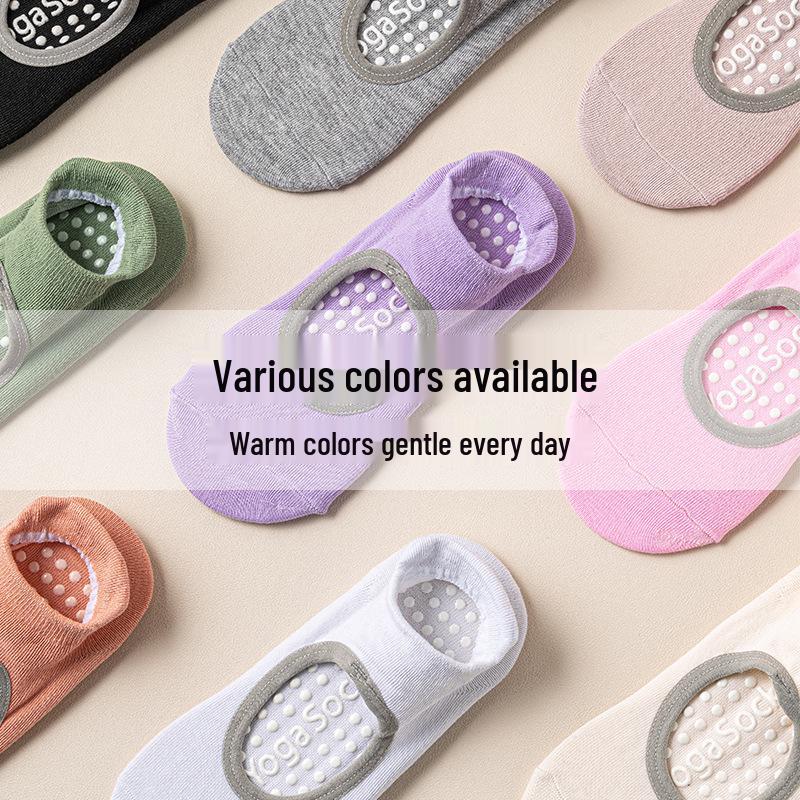 Женские нескользящие силиконовые носки для йоги и пилатеса - Дышащие, Влагоотводящие, С открытой пяткой