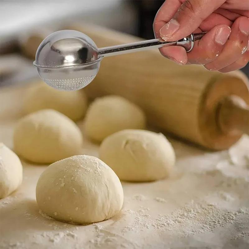 1PC Tea Strainer Powder Shaker Ball Retractable Half Drain Sugar Duster Flour Sugar Sieve Baking Accessories