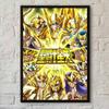 Classic Anime Saint Seiya Anime Posters Sticky Waterproof Paper Sticker Coffee House Bar Kawaii Room Decor