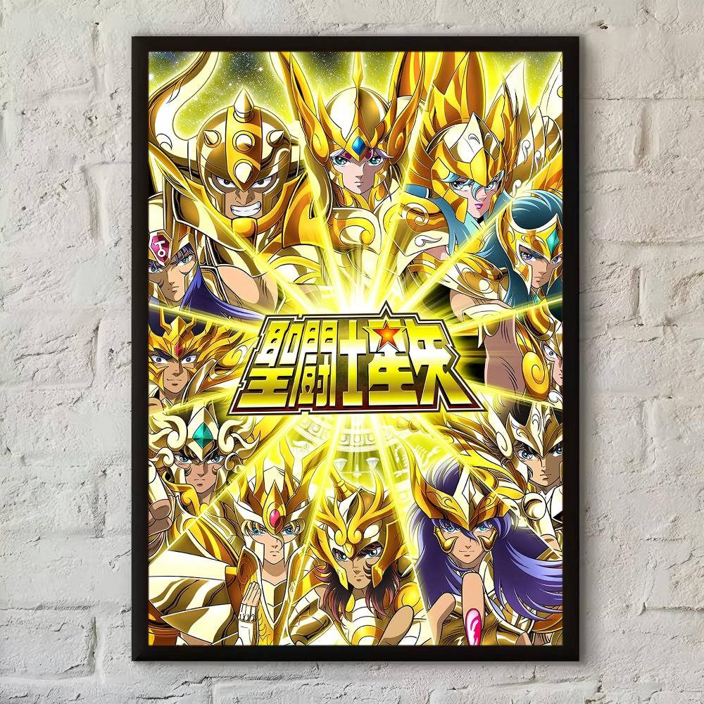 Classic Anime Saint Seiya Anime Posters Sticky Waterproof Paper Sticker Coffee House Bar Kawaii Room Decor