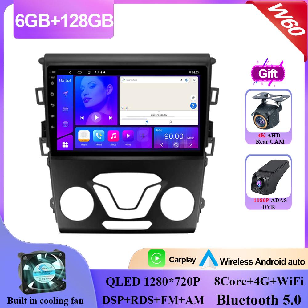 Carplay Android 14 For Ford Mondeo 5 2014 - 2019 Auto Radio Stereo Head Unit Multimedia Video Player GPS Navigation NO 2din DVD