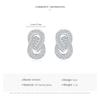 MODIAN Sparkling Double Circle Ear Pins Classic 925 Sterling Silver Stud Earrings For Women Wedding Statement Jewelry Brincos