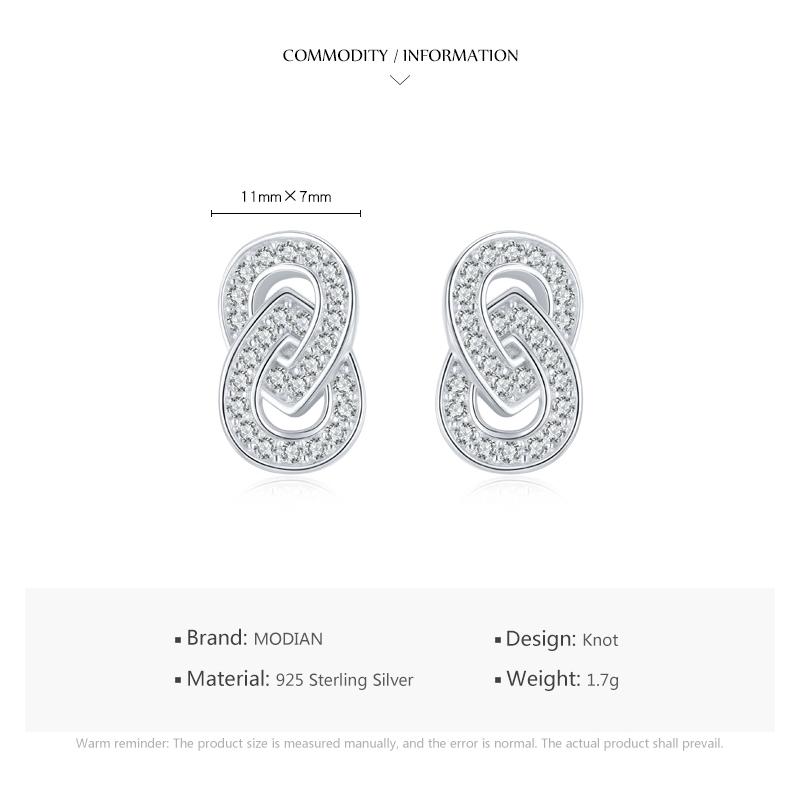 MODIAN Sparkling Double Circle Ear Pins Classic 925 Sterling Silver Stud Earrings For Women Wedding Statement Jewelry Brincos