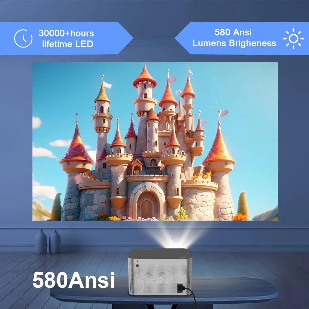 New Projector Hy350 Android 11 Real 4K 1920*1080P Wifi6 580ANSI Allwinner H713 32G Voice Control BT5.0 Home Cinema Projetor