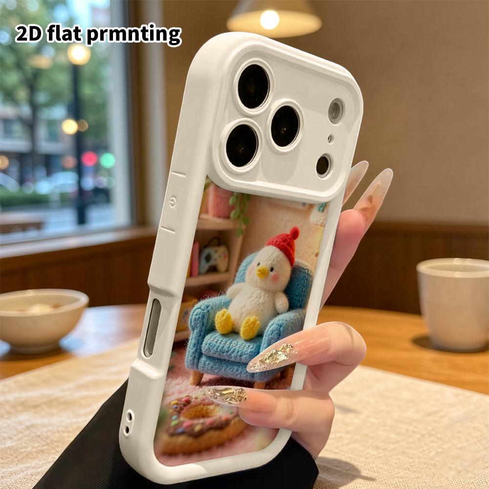 Чехол для телефона: 2D плоский, подходит для защитного чехла iPhone 18, 17, 16, 15, 14, 13, 12Pro, повседневная маленькая утка, идеальный подарок на Рождество и Хэллоуин