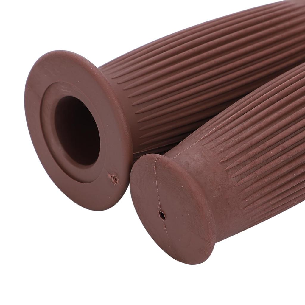 Nakira Мотоциклетная ручка Мопед Ручка Бочкообразная 0,9 дюйма (22,2 мм) Левый и правый комплект резиновый F-типа (коричневый)