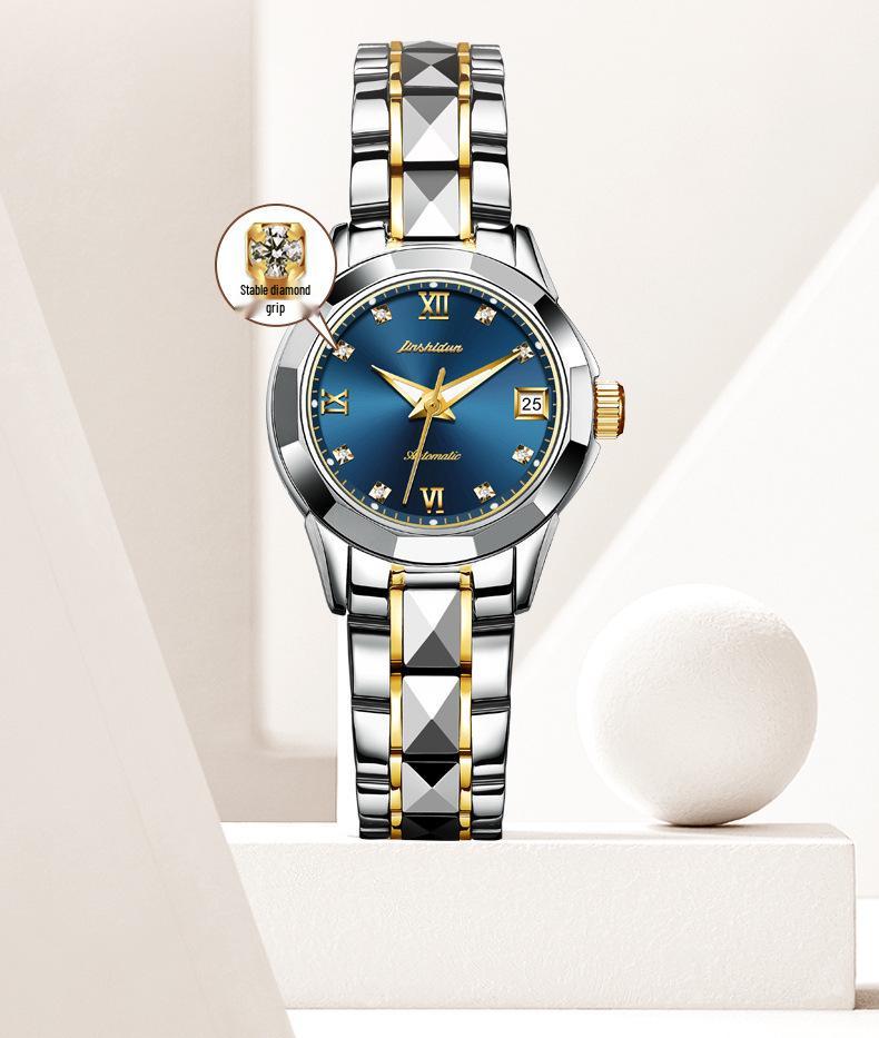 2025 Женские водонепроницаемые механические часы из вольфрамовой стали Jinshidun