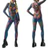 Унисекс 3D Цифровой Цветной Змеиный Леопардовый Узор Животный Принт Комплект Одежды Взрослые Хэллоуин Вечеринка Ролевая Игра Косплей Костюм Карнавал Комбинезон