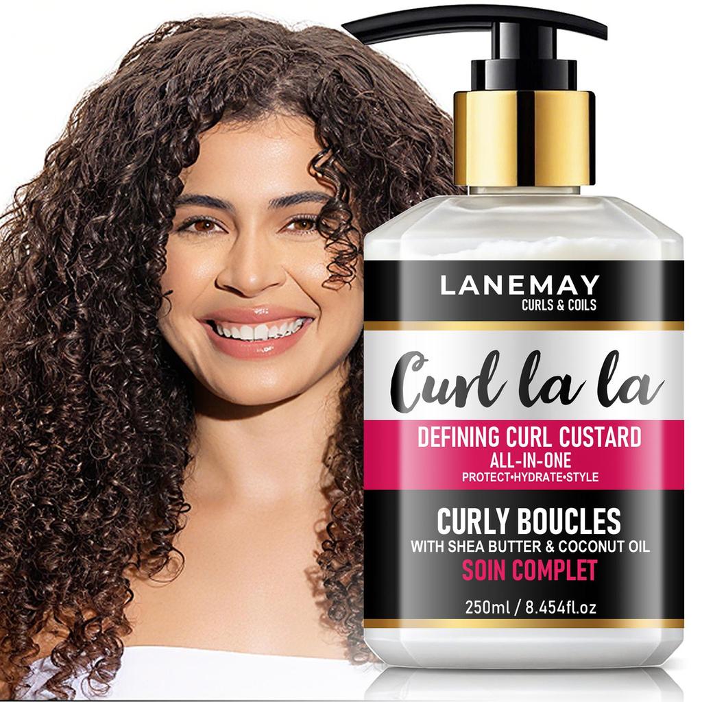 Curl Defining Cream-Deeply Hydrate And Moisturize-Prevent Frizz-Define Curls-Use For Hair Braid, Loc & Twist, 250ml