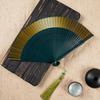 Ancient Fan Hollow Out with Tassels Vintage Bamboo Folding Fan Decor Ladies Hand Fan Daily Use