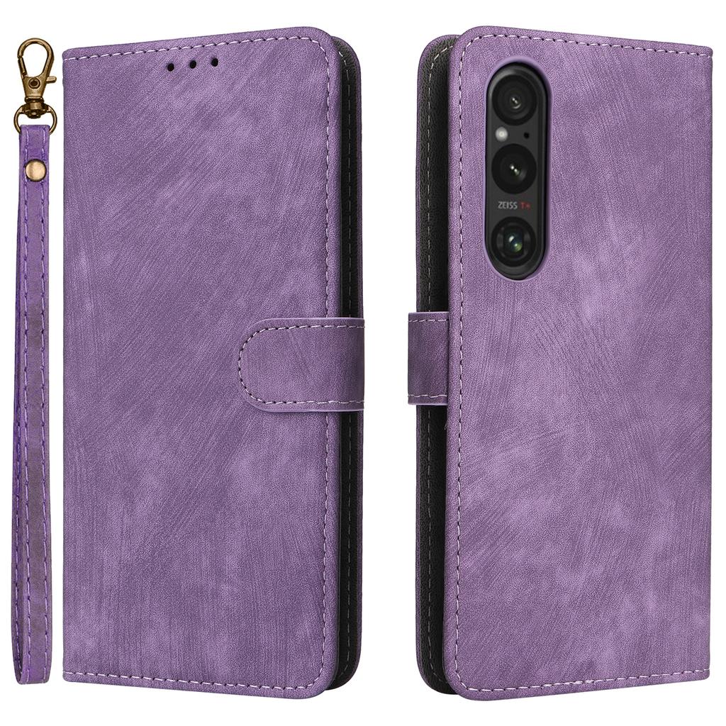 Кожаный чехол-кошелек с блокировкой RFID и ремешком на запястье для Sony Xperia 1 VI