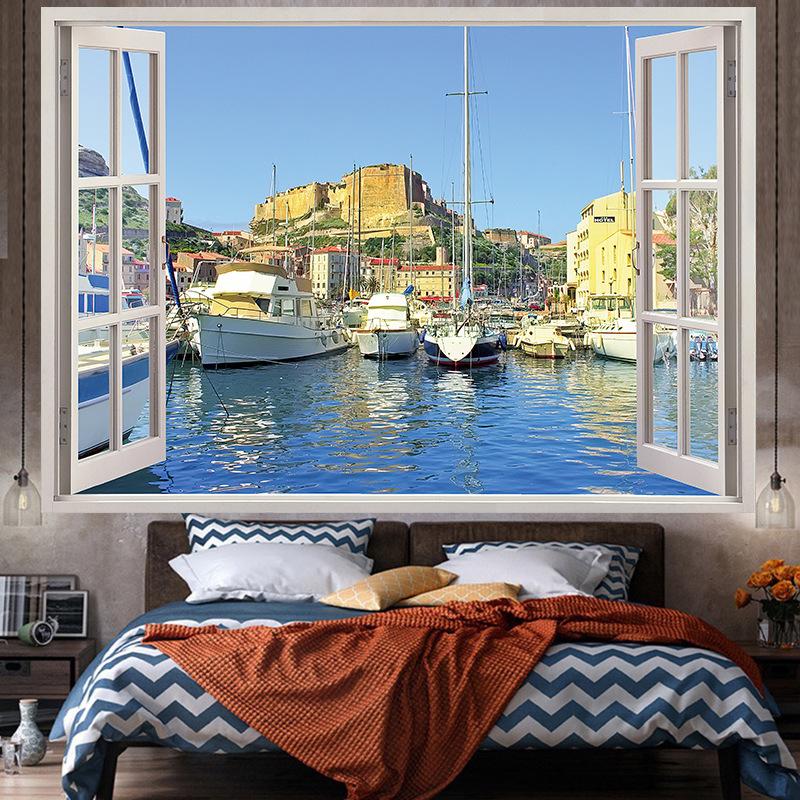 Window Decorative Ins Style Large Tapestry Wall Hanging Geometry Hippie Tapestry Home Room Decor Aesthetic Decoration