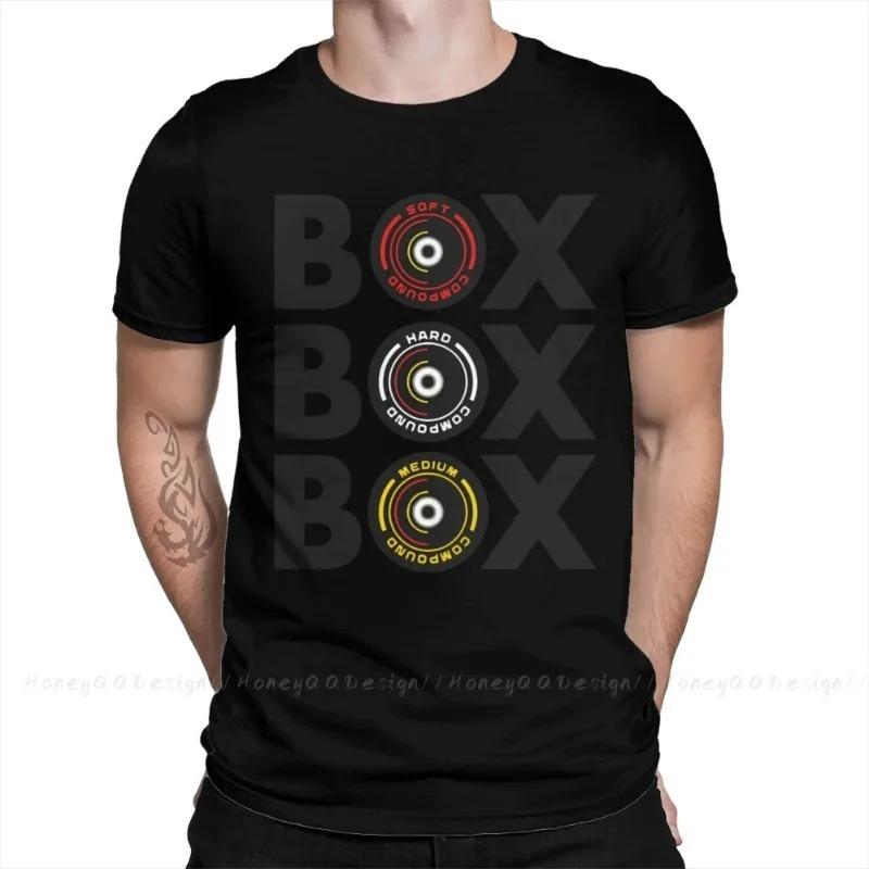 Принт Хлопковая Рубашка Hombre Box Box Box Инфографика Состав Шины F1 Мужская Мода Уличная Одежда Футболка с Круглым Вырезом для Взрослых