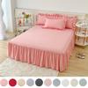 10 цветов, однотонная однотонная юбка для односпальной кровати разных размеров, кружевная юбка для кровати с листьями лотоса, чехлы для постельного белья, подушечки Simmons, пыленепроницаемая раздвижная кровать