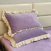 Lace  Thickened Milk Velvet Pillow Case Pair   Cozy Skin-friendly Dual-sided Pillowcase Single Person Pillow