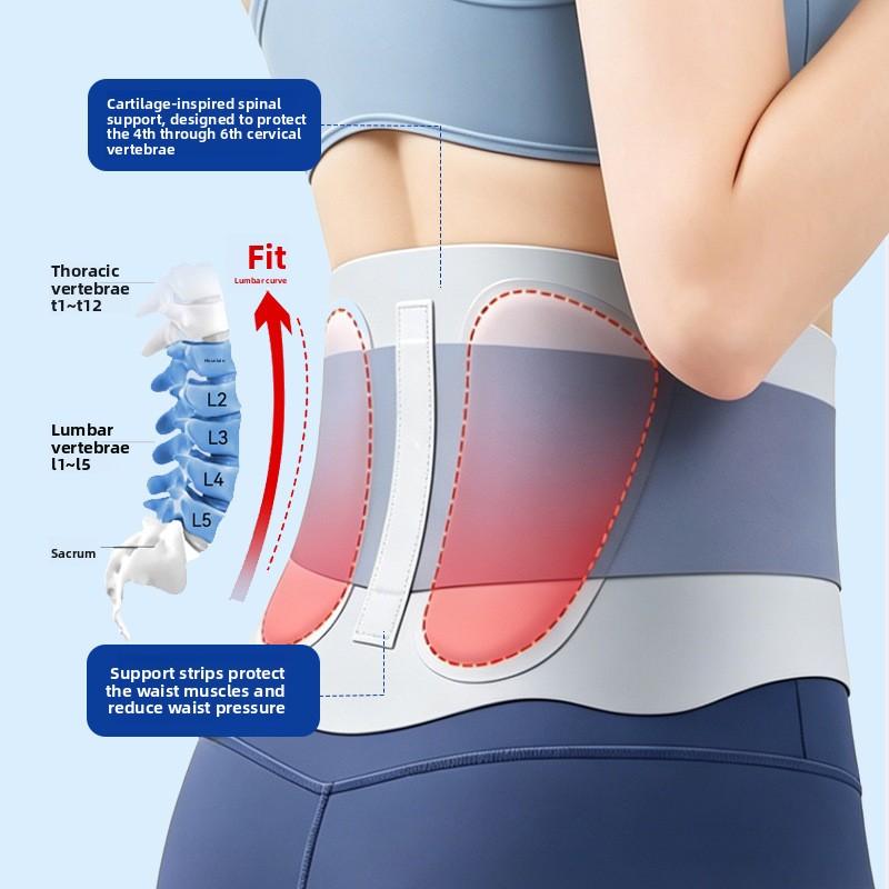 Exercise and Fitness Waist Support Belt - Specially Designed for Lumbar Protection. Suitable for Long Sitting. Lightweight and Thin Waist Support.