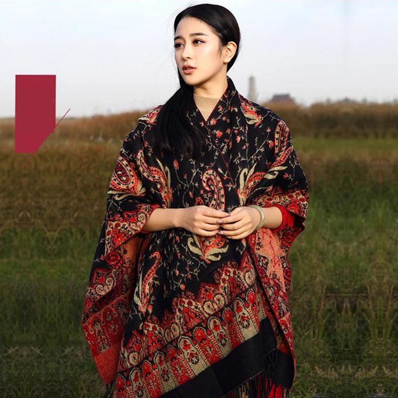 Дышащая, теплая и универсальная домашняя, осенне-зимняя женская шаль для путешествий, толстый плащ, одеяло с кондиционером