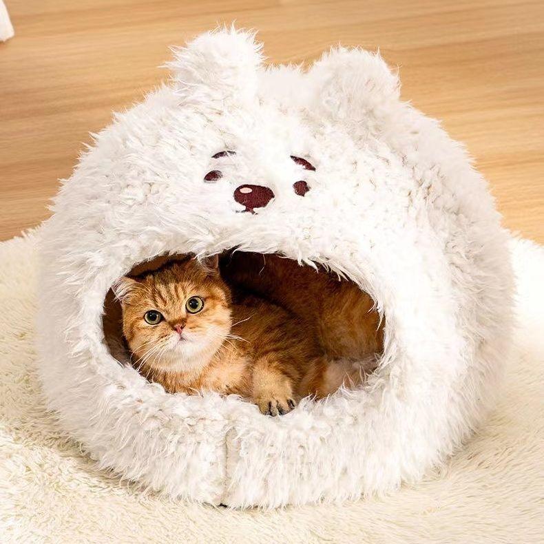 Теплая кошачья кровать, домик для питомца, пещера для котят, подушка для кошки, теплая спальная корзина для собак, палатка, коврик для маленьких собак, принадлежности, кровать для кошек