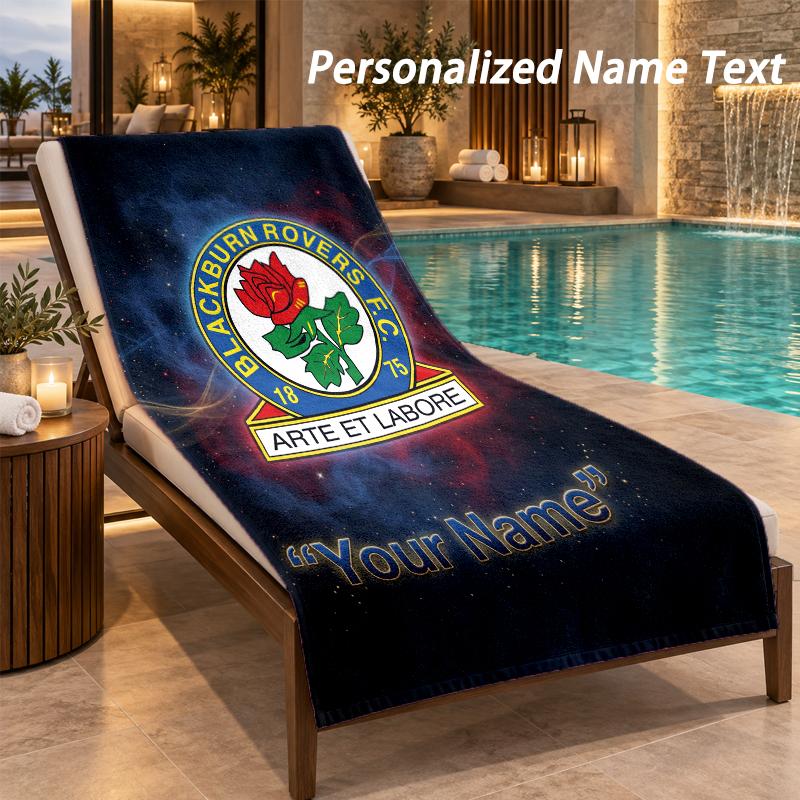 Custom Text Blackburn Rovers Football Print Beach Towel Large Towel For Home Bathroom Beach