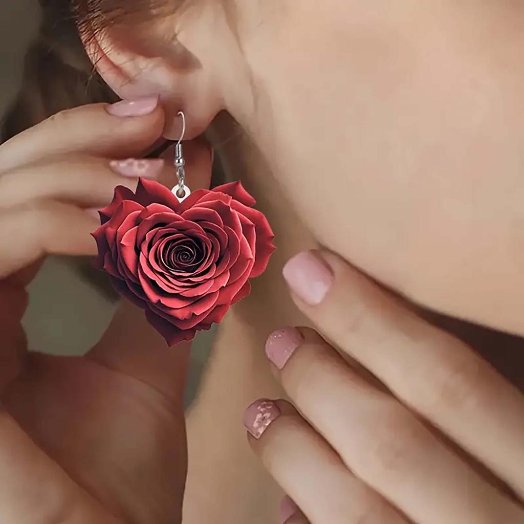 Серьги Rose Love, модные ретро-серьги для вечеринки, подарочные серьги-сюрпризы