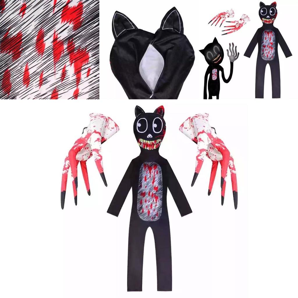 Костюм Кигуруми Сиреноголовый Мультяшный Кот для Детей Наряд для Косплея на Хэллоуин Вдохновленный Игрой Ужасов