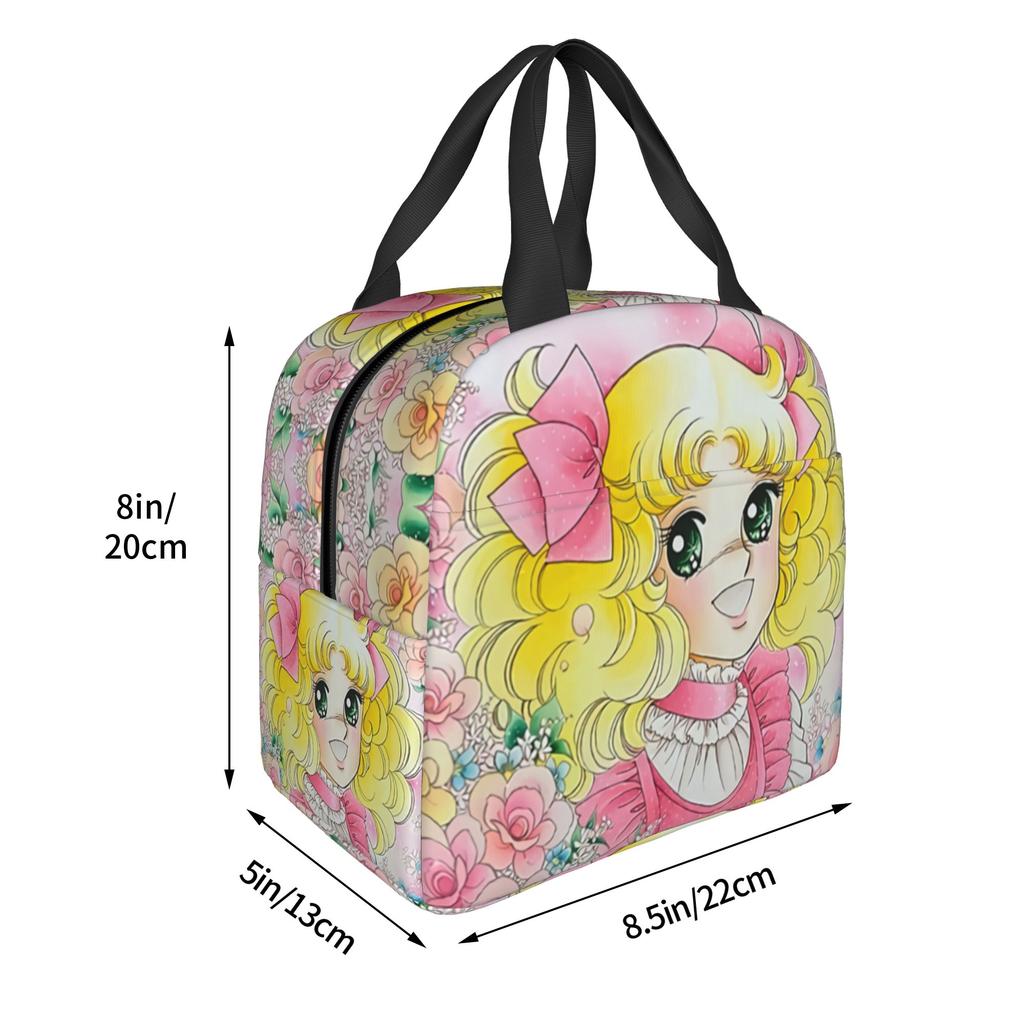 Anime Manga Candy Candy Lunch Bag Women Thermal Cooler Insulated Lunch Boxes for Adult Office