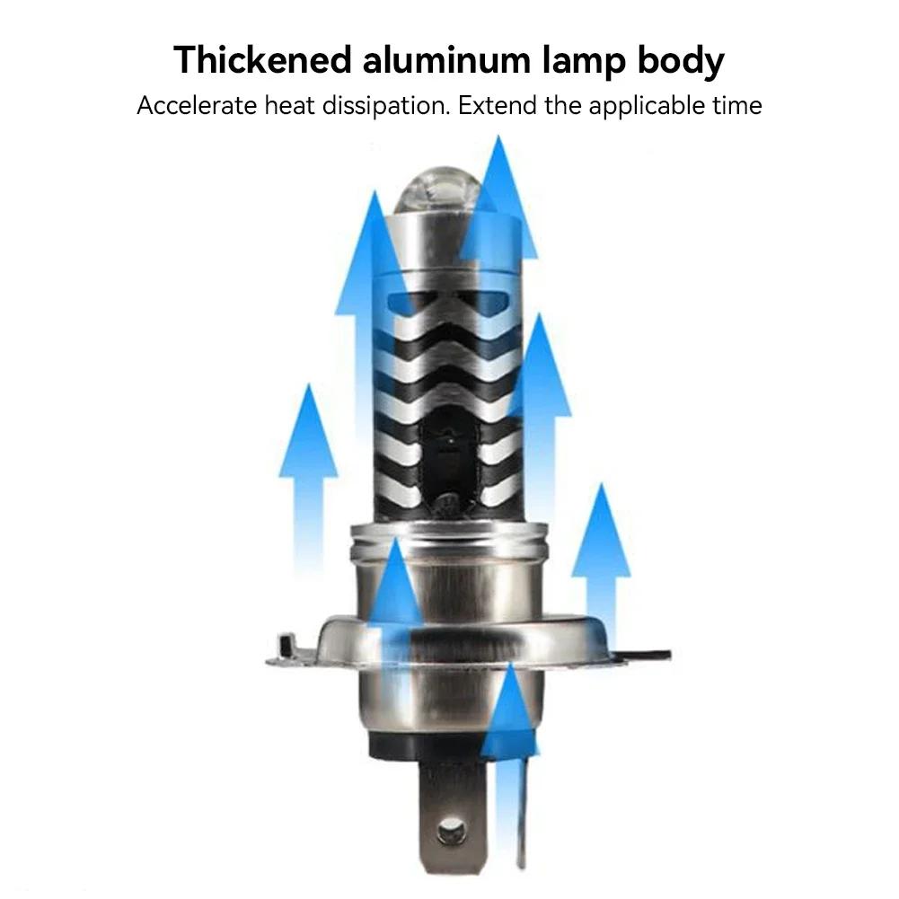 1PC Motorcycle Headlight LED H4 H6 BA20D P15D H4 Hi/Low Dual Colors Headlight Lens Bulb Motor Driving Lights DRL Front Lamp