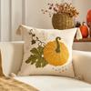 Autumn Tufted Velvet Pumpkin Pillow Cover Maple Leaf Cushion Case for Sofa Living Room Fall Home Decor
