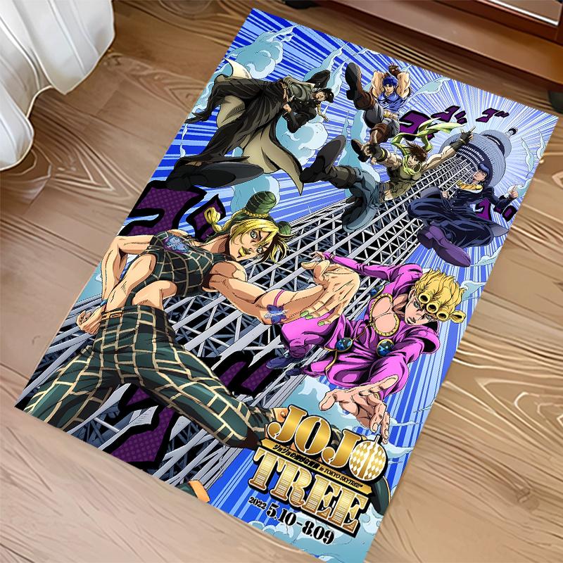 1 шт. Коврик с принтом JoJo's Bizarre Adventure - Мягкий, Моющийся, Нескользящий Коврик для помещений для Офисных Кресел, Гостиной, Домашнего Офиса, Декоративный Ковер