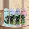 1PC Mountain Biker Cyclist Nature Print 750ml Color Plastic Sports Water Bottle Leakproof Flip Straw Lid Suitable for Sports Office Home Use