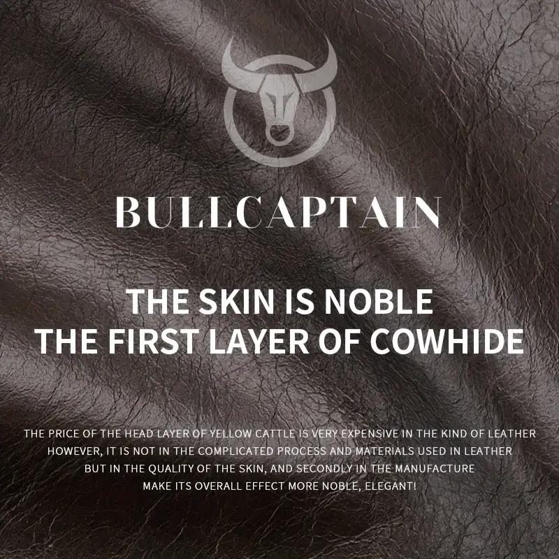 BULLCAPTAIN Мужской кошелек большой емкости, водительские права, кошелек из натуральной кожи в стиле ретро, ​​утолщенный кошелек для кредитных карт с возможностью размещения нескольких карт