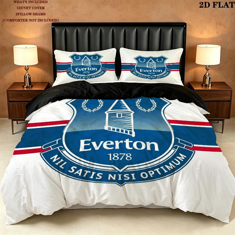 Everton Pattern Bedding Quilt Set Home Decoration Gift (1 * duvet cover + 2 * pillowcase without core)