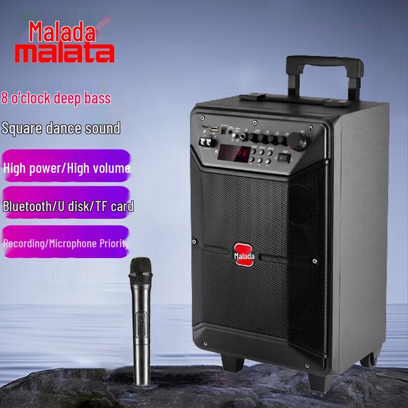 Портативная Bluetooth-колонка для караоке Malata M+9086, 8 дюймов, штепсель CN (адаптер в комплекте)