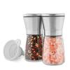 Набор мельниц для соли и перца - регулируемая грубость помола, многоразовые мельницы для перца из нержавеющей стали для кухни, мельница для специй
