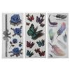 1Pc Temporary Tattoos Sticker Women Body Art Tattoo Sticker 3D Butterfly Rose Flower Feather Tattoo Waterproof Halloween Gift