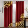 Luxury Red Gold Abstract Geometric Cheap Window Curtains Blinds For Living Room Kids Bedroom Bathroom Kicthen Door Home Decor