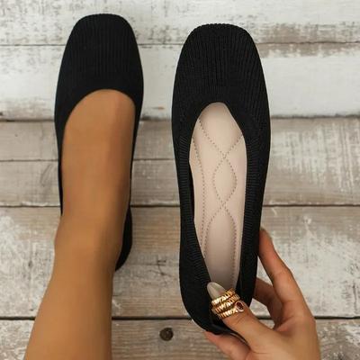 Весенне-осенняя новая верхняя одежда, однотонные туфли большого размера, женские трикотажные удобные туфли на плоской подошве