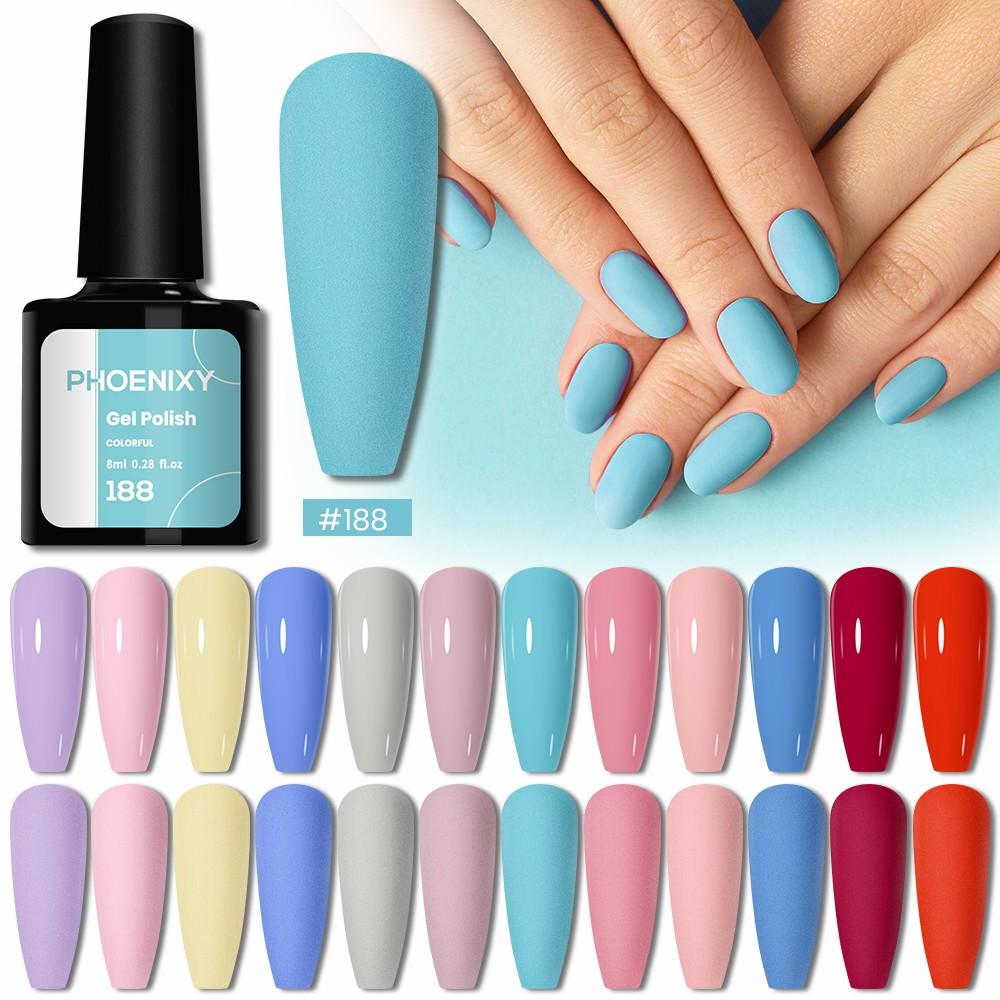 PHOENIXY 12 цветов гель-лака для ногтей набор отмачиваемый полуперманентный гель УФ светодиодный лак для ногтей маникюрный гель-набор для ногтей подарок для женщин