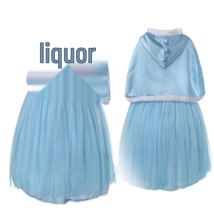 Frozen Queen Elsa Winter Princess Hooded Fur Shawl Dress