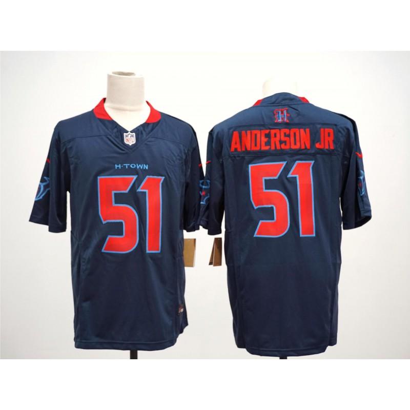 Houston Texans NFL Football Jersey Mens Sportswear Performance Tee Fall Winter Breathable Fan Apparel
