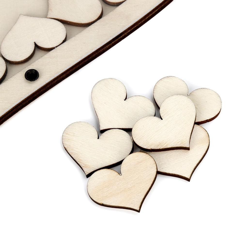 Wedding Guest Book Personalized Wooden Hearts Rustic Wedding Decorations