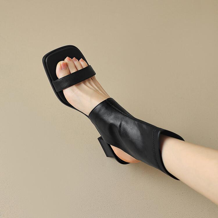 Римские классные сапоги женские летние 2024 года новые корейские босоножки с толстым каблуком и открытым носком высокие женские эластичные сапоги летние сапоги