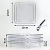 3-Layers Kitchen Air Fryers Rack Stainless Steel Oven Grilling Tray Shelf Square/Round Steamer Basket Home Cooking Accessories