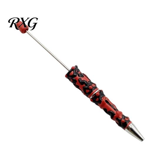 Cute Cream Texture Pen DIY Beadable Pen, Plastic Beaded Black Ink Ballpoint Handmade Style for Students Teens Teachers School Office Supplies