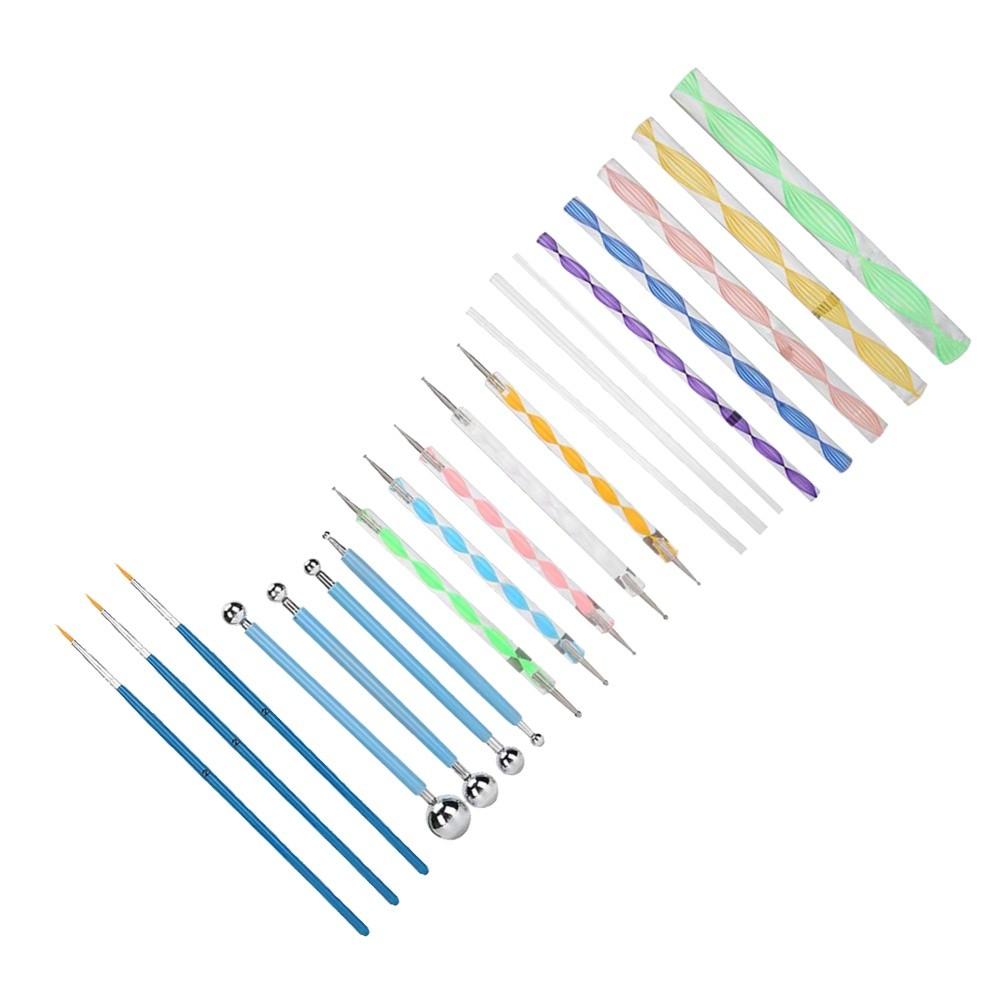 20pcs Ball Stylus Double Sided Nail Art Dotting Tool Set Acrylic Painting