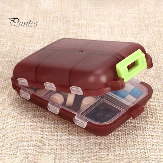 Портативный органайзер для таблеток с 10 отделениями, пыленепроницаемый, компактный, прозрачный контейнер для хранения, легкий держатель для таблеток