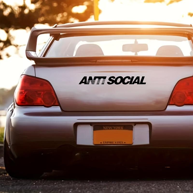 Наклейки на автомобиль 'Anti Social Letter' для лобового и заднего стекол автомобиля, виниловые наклейки, графика 'Soc', виниловое украшение на кузов и стекло автомобиля