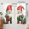 2 шт., 2D принт на ткани для штор, Рождественские гномы, Дарение подарков, Универсальный полиэстер (без стержня) Идеально для всех сезонов