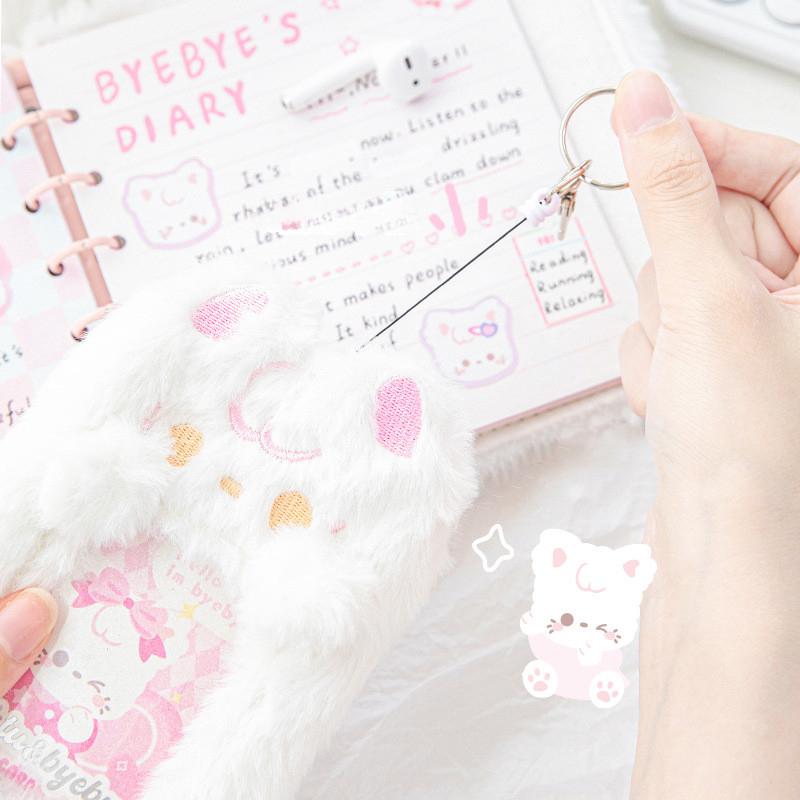 Kawaii плюшевый держатель для карт, модный милый мультяшный кролик, щенок, стиль Kpop Idol, держатель для фотокарт, брелок, милый органайзер для автобусной карты, ID-карты