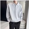 Men's 2023 Autumn/Winter Waffle Lapel Sweatshirt - Trendy, Versatile, Long-Sleeved Top